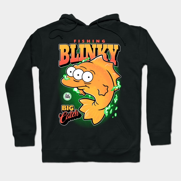 Fishing Blinky Hoodie by Cromanart